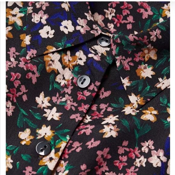 2403 NWT MANGO MIDI SHIRT DRESS IN FLORAL-MULTI SIZE MEDIUM - Picture 3 of 8